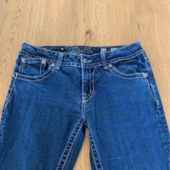 Miss Me Mid Rise Skinny Jeans Women’s 31 Flap Pocket Embellished Bling Metallic - Picture 3 of 10